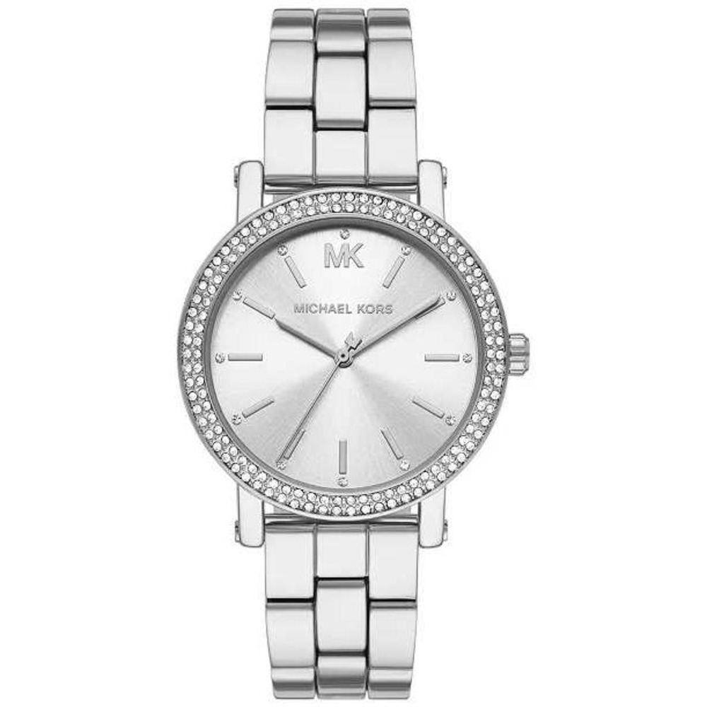 Michael Kors Women Watch Corey Silver Stainless Steel Glitz Pave MK7347 38mm